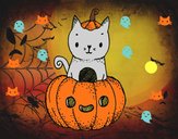 Un gatito de Halloween