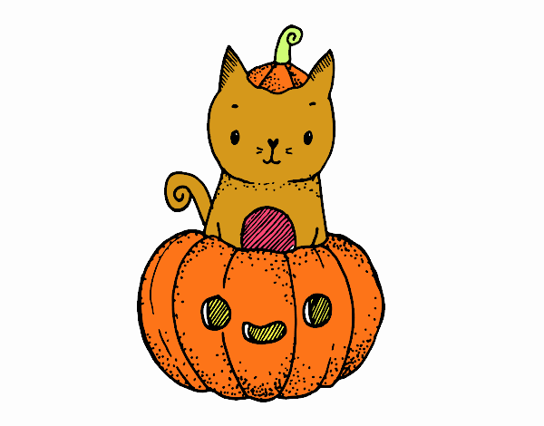 Un gatito de Halloween