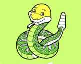 Una serpiente de cascabel