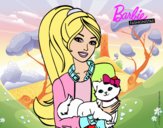 Barbie con su linda gatita