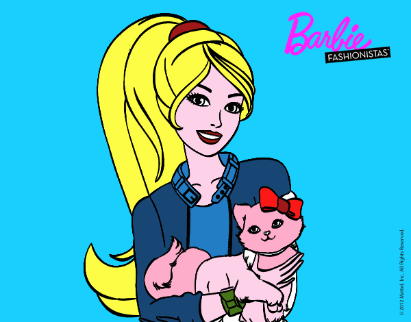 Barbie con su linda gatita