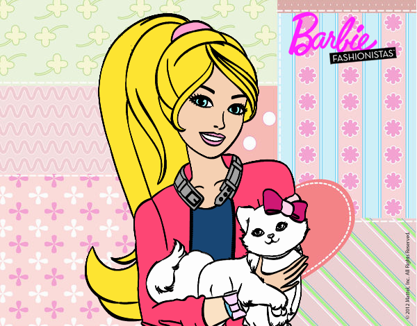 Barbie con su linda gatita