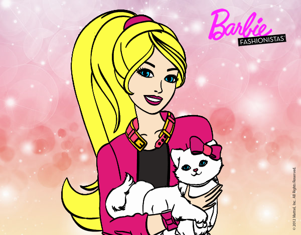 Barbie con su linda gatita