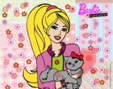 Barbie con su linda gatita