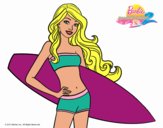 Barbie con tabla de surf