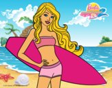 Barbie con tabla de surf