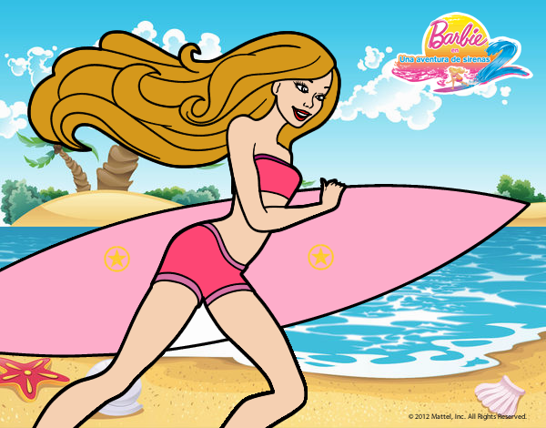 Barbie corre al agua