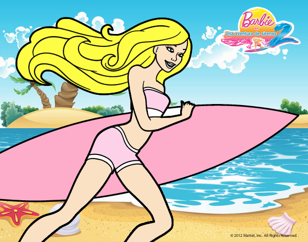 Barbie corre al agua