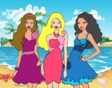 Barbie y sus amigas vestidas de fiesta