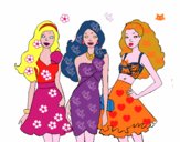 Barbie y sus amigas vestidas de fiesta