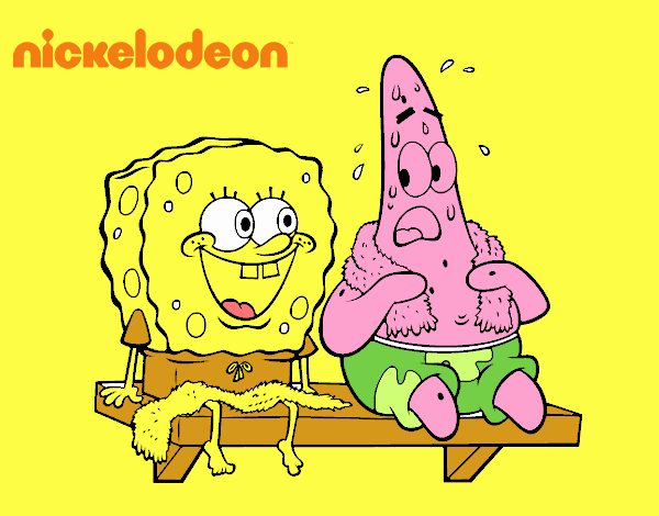 Bob Esponja y Patricio en bañador