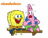 Bob Esponja y Patricio en bañador