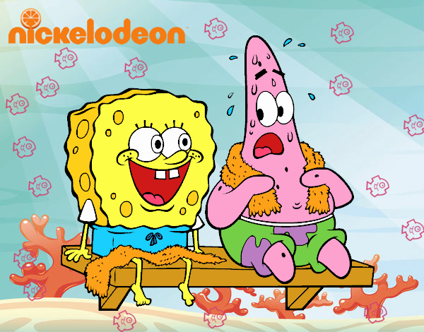 Bob Esponja y Patricio en bañador