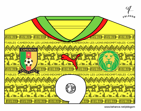 Camiseta del mundial de fútbol 2014 de Camerún