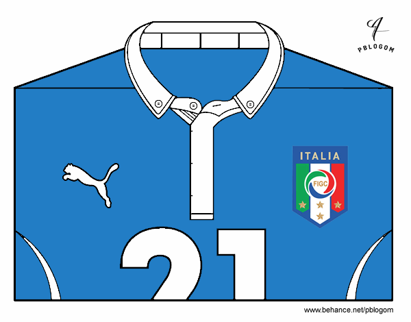 Camiseta del mundial de fútbol 2014 de Italia