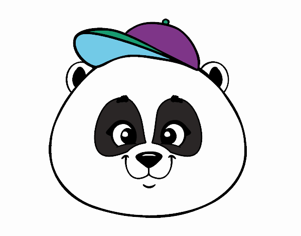 Cara de oso panda con gorro