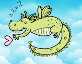 Dragón infantil durmiendo