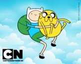 Finn y Jake abrazados