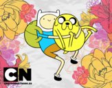 Finn y Jake abrazados