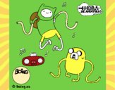 Finn y Jake escuchando música