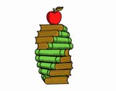 Libros y manzana