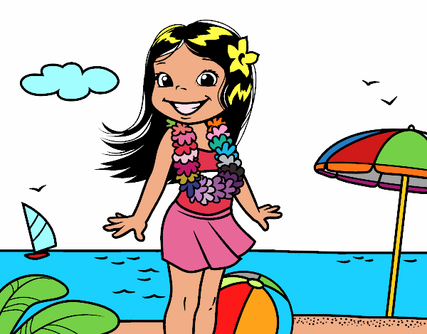 Niña en la playa