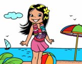 Niña en la playa