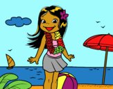 Niña en la playa