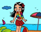 Niña en la playa