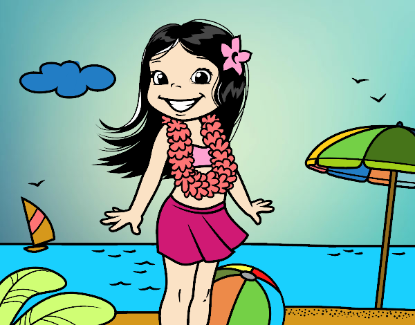 Niña en la playa