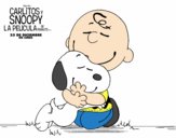 Snoopy y Carlitos abrazados