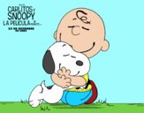 Snoopy y Carlitos abrazados