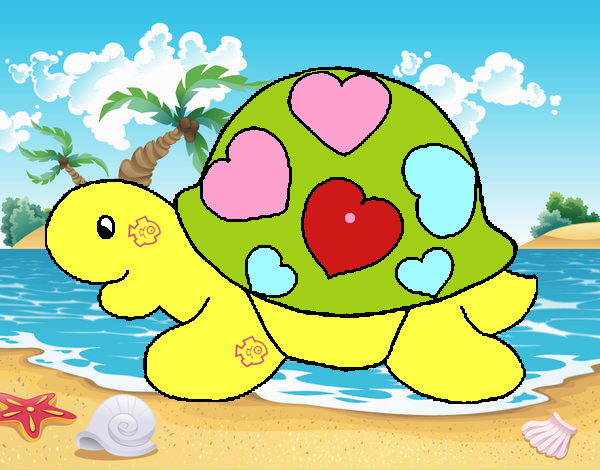 Tortuga con corazones