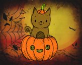 Un gatito de Halloween