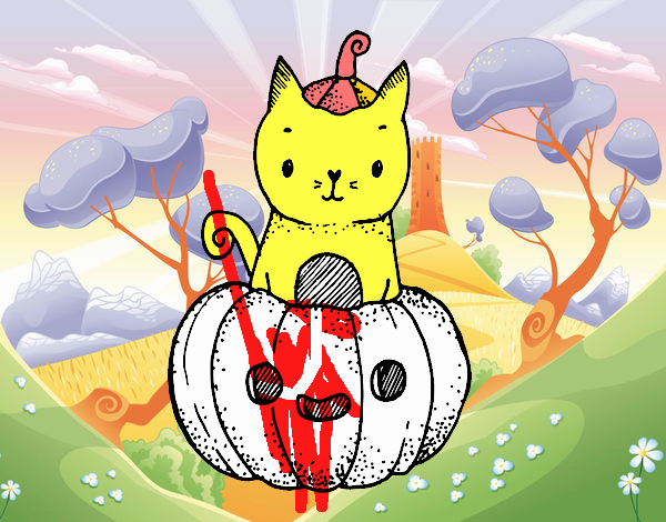 Un gatito de Halloween