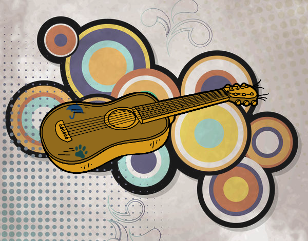 hola este es uno de mis dibujos es una gitara