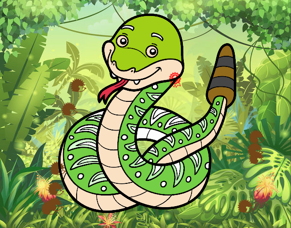 Una serpiente de cascabel