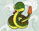 Una serpiente de cascabel