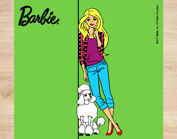 Barbie con cazadora de cuadros