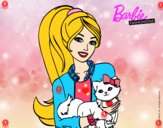 Barbie con su linda gatita