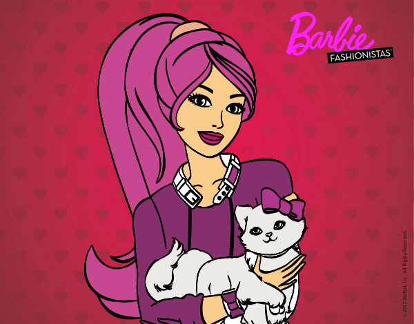 Barbie con su linda gatita