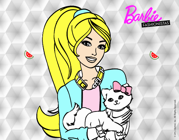 Barbie con su linda gatita