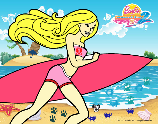 Barbie corre al agua