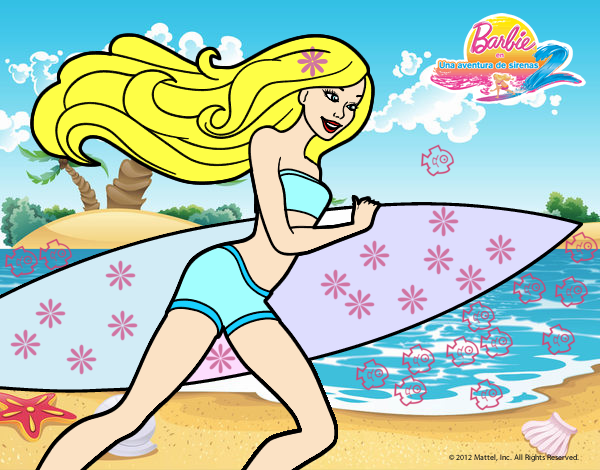 Barbie corre al agua