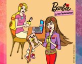 Barbie y su hermana merendando