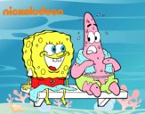 Bob Esponja y Patricio en bañador