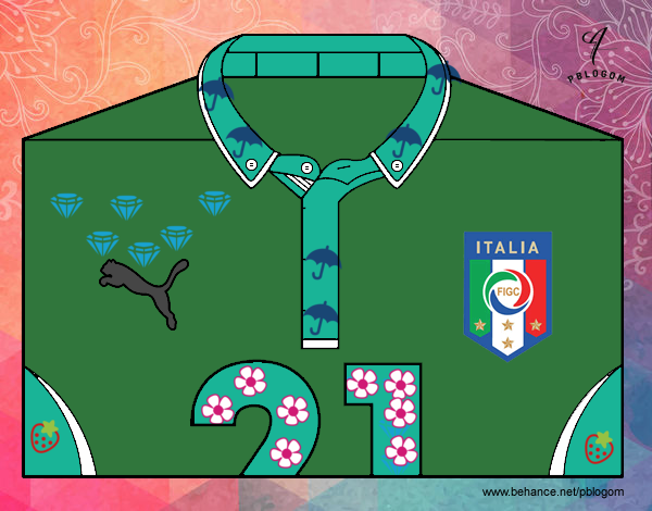 Camiseta del mundial de fútbol 2014 de Italia