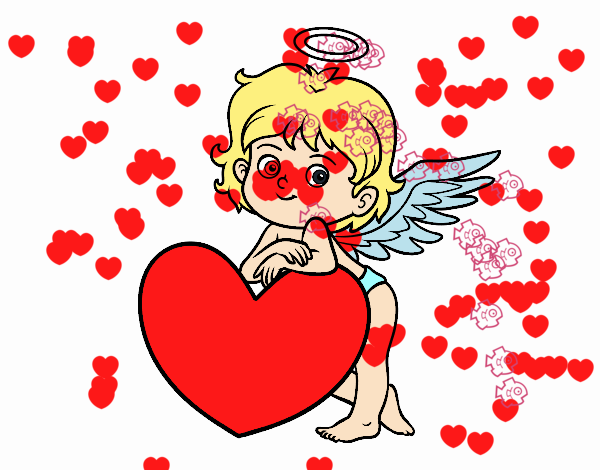 Cupido y un corazón