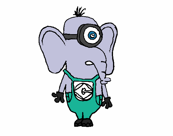 Desenho de Elefante Minion pintado e colorido por Usuário não registrado o  dia 17 de Abril do 2019
