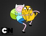 Finn y Jake abrazados